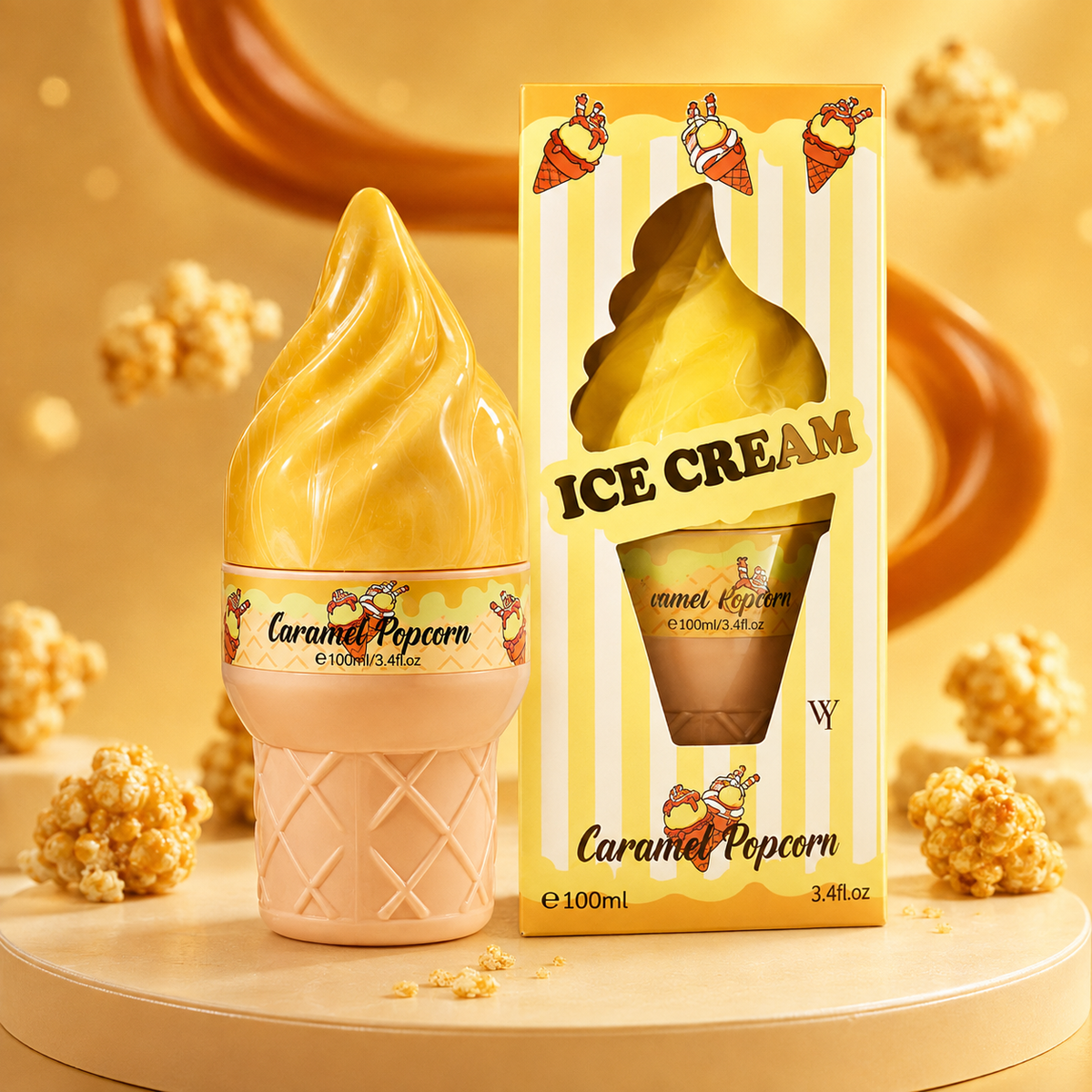 Flacon Caramel Popcorn d’Ice Cream avec sa boîte