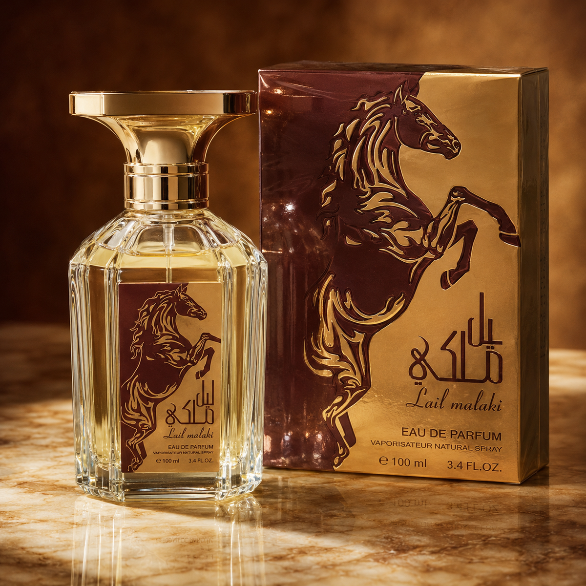 Flacon et boîte Lail Malaki, eau de parfum 100 ml