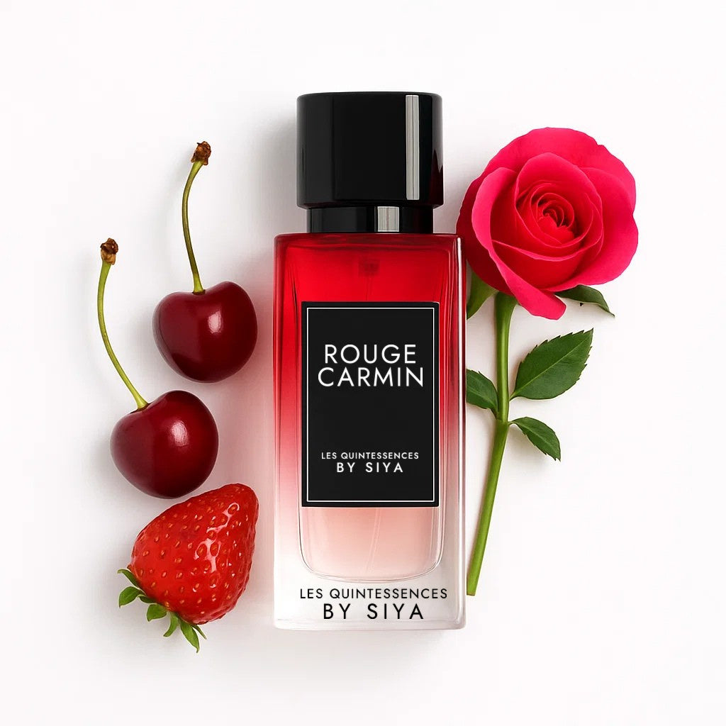 Rouge Carmin LES QUINTESSENCES BY SIYA extrait de parfum 50 ml inspiration Rouge Trafalgar - photo olfactive et notes parfumées