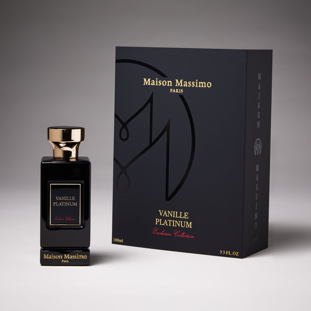 Vanille Platinium Maison Massimo 100 ml avec son coffret noir