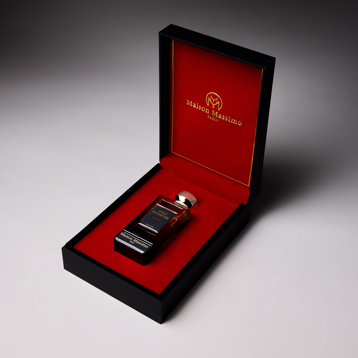 Gold Signature Maison Massimo présenté dans son coffret ouvert