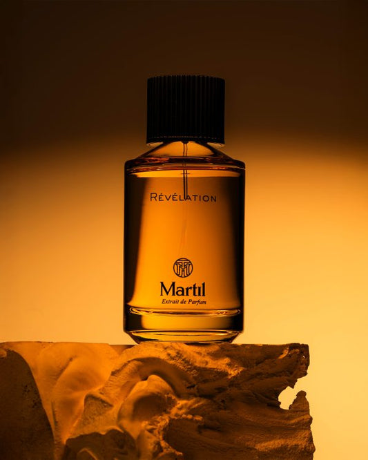 Révélation de Martil, extrait de parfum 100 ml, coffret noir et or