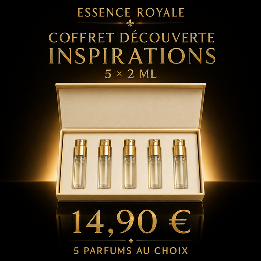 Coffret découverte avec cinq parfums d’inspiration au format 2 ml