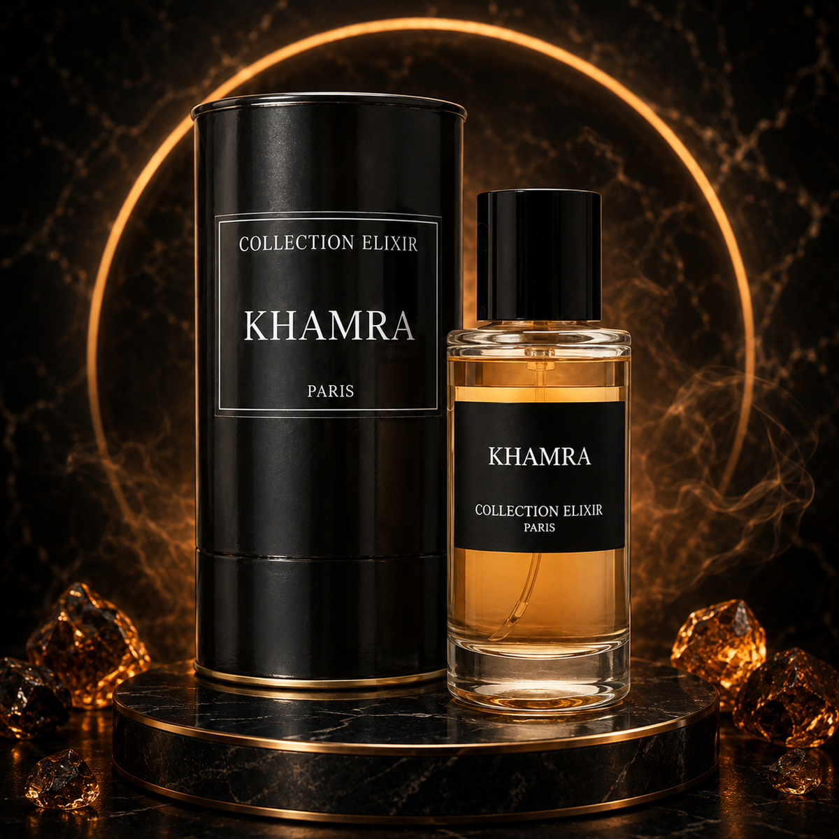Flacon Khamra de Collection Elixir Paris avec sa boîte