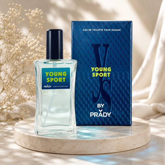 Flacon Young Sport de Prady avec sa boîte