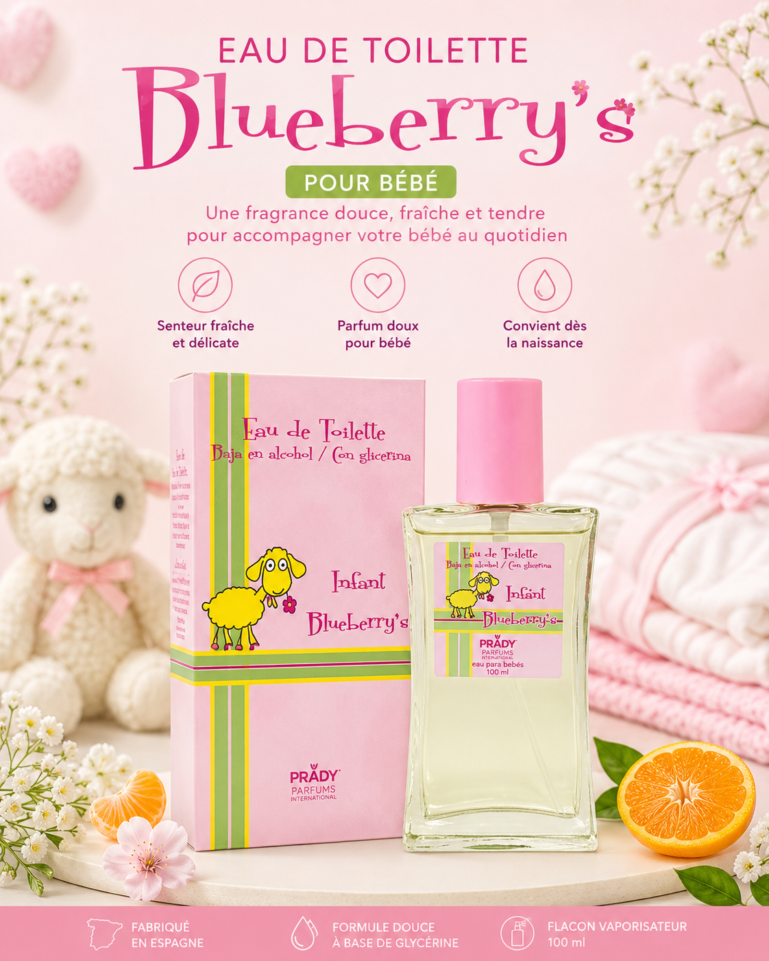 Blueberry's Pour Bébé – Eau de Toilette 100 ml – Prady | Essence Royale
