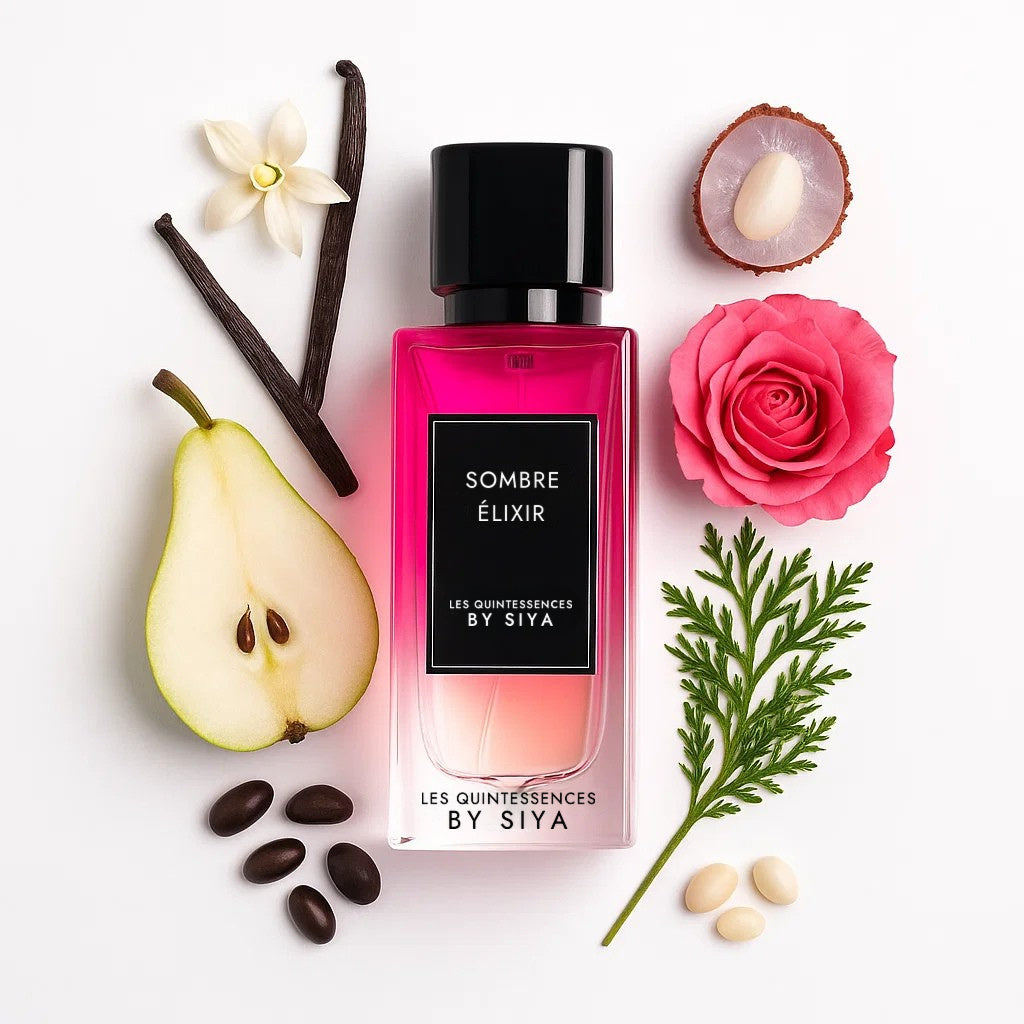 Sombre Élixir LES QUINTESSENCES BY SIYA extrait de parfum 50 ml inspiration Delina Exclusif - photo olfactive et notes parfumées